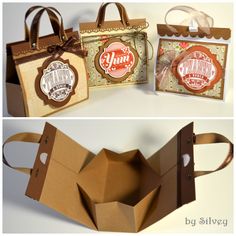 several pictures of different types of paper bags