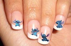 Nails Design Disney, New Nails Design, Stitch Nails, Disney Nail Decals, Unicorn Nails Designs, Disney Inspired Nails, Girls Nail Designs, Ideas For Nails