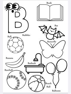 the letter b worksheet with pictures and words to help students learn how to read