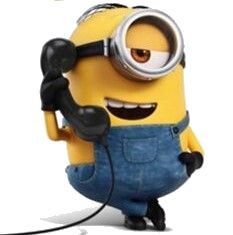 a minion with headphones on holding a phone