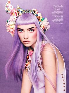 candy girl: grace hartzel by jason kibbler for teen vogue december/january 12.13 | visual optimism; fashion editorials, shows, campaigns & more! Lavender Hair, Teen Vogue, Rilakkuma, A Magazine, Purple Hair, Shades Of Purple