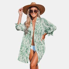 Introducing our Sage Floral Button-Up Cover-Up. The sage hue and delicate floral motifs create an effortlessly chic look, making it the perfect companion for beach days. Product code: CAA07A4A005GP Floral Button Up, Sage Color, Swimsuit Cover Ups, Swimsuit Cover, Easy Wear, Button Up, Fitness Fashion, Cover Up, Womens Sizes