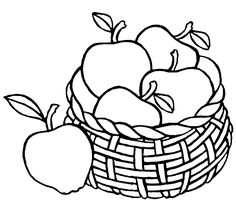 a basket full of apples coloring page