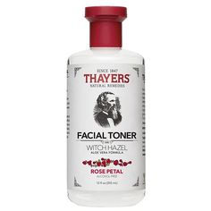 Thayers Alcohol-Free Rose Petal Witch Hazel Toner is your one step prep for better looking bare skin. Used after cleansing, Thayers Rose Petal Toner visibly reduces pores, hydrates skin, and smoothes texture. Formulated with pure-grade alcohol-free witch hazel to soothe and balance skin + fused with aloe vera to immediately hydrate and draw moisture into the skin. Thayers Natural Remedies is dermatologist tested and backed by science to level up your skin-for real, clinically tested results. Thayers Witch Hazel Toner, Aloe Vera Toner, Thayers Witch Hazel, Witch Hazel Toner, Rose Toner, Alcohol Free Toner, Natural Cleanser, Best Skincare Products, Witch Hazel