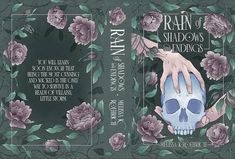 a book cover with a skull and flowers on it's front, in the middle