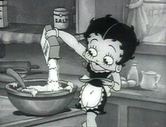 a cartoon character pouring milk into a bowl