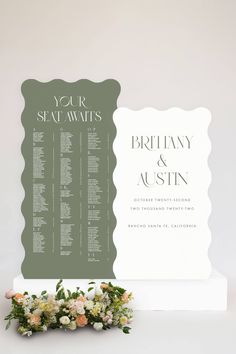 Scalloped Welcome Sign & Seating Board Lily Roe Co Sage Wedding Seating Chart, Welcome Wedding Sign Entrance, Alphabetical Seating Chart Wedding, Wedding Entrance Sign, Letterpress Save The Dates, Place Card Table Wedding, White Sign, Event Bar, Table Name