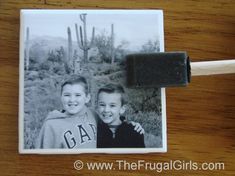 an old photo is being used as a popsicle to put on a polaroid