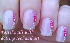 Dotting Nail Art Ideas, Nail Ideas With Dotting Tool, Nail Art Easy For Beginners Dotting Tool, Nail Designs Using Dotting Tools, Dotting Art Nails, Dotted Nails, Nails Dots, Nail Art Dotting Tool, Dot Nail Designs