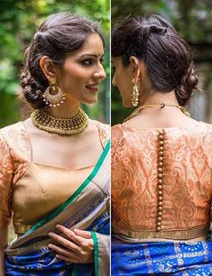 ब्लाउज बैक नेक डिजाइन, Latest Saree Blouse Designs, Saree Bluse, Brocade Blouse Designs, Latest Saree Blouse