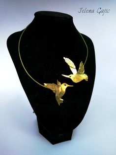 "Handmade brass necklace with inspiration from summer and humming bird. The width of the necklace is 20 cm, total length is 15 cm and length is adjustable. Brass sheet is hand cuted by jewelry saw and polished for shine. Every item is gift wrapped free of charge. A personalized note can be included with any item, please include your desired message during your purchase. If you have any questions, I would be glad to answer :) Please order items early to assure holiday delivery and thank you for t Luxury Bird Design Jewelry Gift, Luxury Elegant Jewelry With Bird Design, Gold Plated Gemstone Necklace Hummingbird, Summer Accessories Jewelry, Hummingbird Jewelry, Hummingbird Necklace, Hummingbird Earrings, Face Necklace, Humming Bird