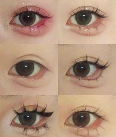 How To Do A Light Makeup, Cute Animal Makeup, Kawaii Makeup Looks, Doujin Makeup Trend, Anime Eyes Makeup, Douyin Tutorial, Makeup Ideas Simple, Makeup Yeux, Manga Makeup