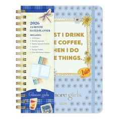 Organize your days in 2026 with this Gilmore Girls(TM)-inspired 13-month weekly planner celebrating Stars Hollow's favorite fast-talking mother and daughter duo. Whether you're a student like Rory at Chilton's Preparatory School or on the job like Lorelai at the Independence Inn, this Gilmore Girls(TM)-themed planner has everything you need to plan and organize you days in 2026. The planner features monthly dividers, dated weekly spreads, a storage pocket, and two pages of planner stickers, maki Notes Page, Stars Hollow, Planning And Organizing, Weekly Spread, Tool Organization, Mother And Daughter, Planner Pages, A Student, Gilmore Girls