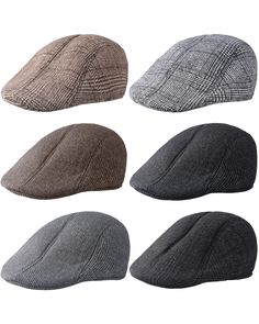 PRICES MAY VARY. What You Will Receive: the package comes with 6 pieces of men's newsboy caps in multiple colors, enough quantity to meet your needs of daily use and replacement, you can also share them with your friends and family members Comfortable to Wear: the Irish hats for men are mainly made of quality polyester with fine lining, soft and skin friendly, breathable and moisture absorbing, comfortable to touch, bringing you nice wearing experience One Size Fits Most: the newsboy cap for men Cheap Casual Men's Newsboy Cap, Cheap Men's Newsboy Cap For Winter, Cheap Winter Newsboy Cap, Cheap Adjustable Solid Color Newsboy Cap, Peaky Blinders Hat Newsboy Cap, Irish Hat, Flat Cap Men, Herringbone Tweed, Newsboy Cap