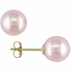 Straightforward in design and unmatched in luster, these round Akoya cultured pearl stud earrings are ideal for everyday wear. The luminescent dyed precious pink hue shines through the lovely 7.0 - 7.5mm gemstones. Each adorable earring rests on a 14K gold post back, securing with a a friction closure. Pearl is June's lovely and deep-sea birthstone. Mens Rings Wedding Diamond, Pink Pearl Earrings, Black Hills Gold Jewelry, Romantic Earrings, Silicone Wedding Rings, Mens Gold Jewelry, Local Jewelry, Akoya Pearls, Pearl Types