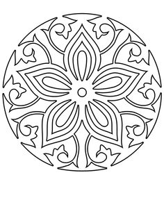 a black and white circular design with hearts in the center, on a white background