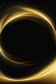 an abstract black and gold background with circles