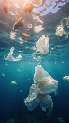 Plastic bags polluting the oceans and endangering marine life stock images Plastic In Ocean Art, Ocean Clean Up, Sea Plastic Art, Underwater Pollution, Water Pollution Images, Plastic Bag Drawing, Pollution Images