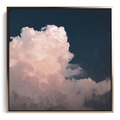 an image of clouds in the sky with a blue background and brown trim around it