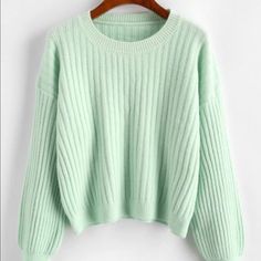 Never Worn Super Cute! Bundle And Save! Mint Green Sweater, Cute Preppy Outfits, Daily Style, Really Cute Outfits, Cute Sweaters, Green Sweater, Preppy Outfits, Ribbed Sweater, Christmas Outfit