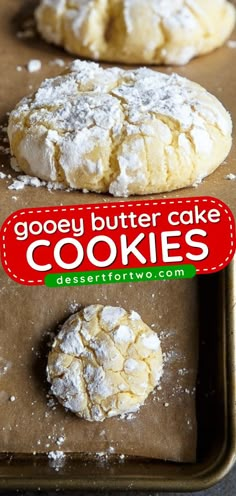 Christmas cookies without cake mix! They will become your new favorite sweet treat. So soft and chewy, these gooey butter cake cookies from scratch are ridiculously delicious. Make a batch of this holiday baking recipe today! Homemade Cake Cookies, Cake Flour Cookies Recipe, Small Batch Recipes Desserts, Pound Cake Cookies Recipes, Ooy Gooy Butter Cookies, Blueberry Cake Mix Cookies, Easy Cake Cookies, Christmas Gooey Butter Cookies, Ooey Gooey Butter Cookies Box Cake