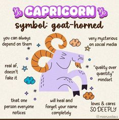 a poster with the words capricon and symbols