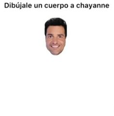 a man is smiling in front of a white background with the words dibujable un cuero a chayanne