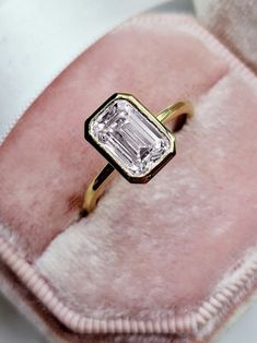 2.25 CT Lab Grown CVD Emerald Cut Diamond Ring-Engagement Ring-14K Gold Diamond Ring-Anniversary Gift For Her-Ring For Women-Proposal Ring ✥ 𝐌𝐚𝐢𝐧 𝐒𝐭𝐨𝐧𝐞 𝐃𝐞𝐭𝐚𝐢𝐥𝐬 ↣ Center Stone Certification: IGI ↣ Center Diamond Shape: Emerald Cut ↣ Center Diamond Weight: 2.25 Ct (App.) ↣ Color: F  ↣ Clarity: VS1  ↣ Making Process: Handmade - Crafted by our experienced team ↣ Options: Lab Grown Diamond and Natural Diamond (Possible on request while placing an order and Extra Chargeable Service) ✥ 𝐑𝐢𝐧𝐠 𝐃𝐞𝐭𝐚𝐢𝐥𝐬 ↣ Metal Option: Solid Gold (10K, 14K, 18K), 950 Platinum ↣ Metal Finish: Yellow, White, Rose ↣ Stamp/Hallmark: Yes ↣ Metal Report: Yes ❃ Jewelry By Shine Star Services → Customised/Personalised Handmade jewellery → 80+ antique and fancy cuts and shapes of lab-grown diamonds i Three Baguette Ring, Emerald Cut Bezel Set Engagement Ring, Bezel Emerald Engagement Ring, Bezel Set Wedding Ring, Emerald Cut Solitaire Ring, Bezel Set Engagement Ring, Solitaire Diamond Engagement Ring, Ring Inspo, Emerald Cut Diamond Ring