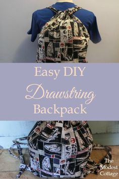 drawstring backpack|beginner sewing project| kid's sewing project| diy drawstring backpack Diy Drawstring Backpack, Autograph Ideas, Disney Sewing, Artist Marketing, Backpack Diy, Disney Autograph, Backpack Tutorial, Sew Ideas, Kids Drawstring