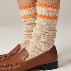 J.Crew: Limited-edition Holiday X J.Crew Knee-high Ribbed Socks In Wool Blend For Women Casual Beige Socks For Fall, Mid-calf Beige Socks For Fall, Beige Mid-calf Socks For Fall, Casual Beige Knee-high Socks For Fall, Casual Mid-calf Socks For Fall, Casual Beige Knee-high Socks, Casual Brown Knee-high Socks For Fall, Brown Ribbed Winter Socks, Trendy Ribbed Winter Socks