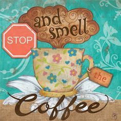 Coffee Time I Poster Print by Onna K-VARPDXKLD091 Image 1 Coffee Time, The Smell Of Coffee, Coffee With Friends, Enjoy Coffee, Good Morning Coffee, Good Friends, Fine Arts Posters, Mixed Media Painting, Fun Prints