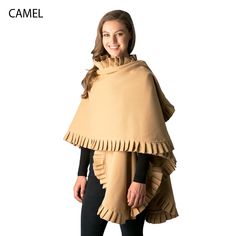 Image result for Camel Ruffle Edge Shawl Fashion Scarf, New Top, Shawls And Wraps, Scarf Styles, Chestnut, Womens Scarves, Trendy Fashion, Scarf Accessory, Shawl