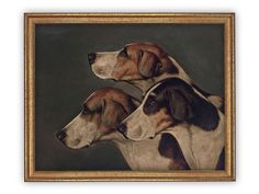 two dogs are standing next to each other in front of a black background framed print