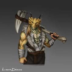 Dragonborn Barbarian, Dnd Barbarian, Lizard People, Sci Fi Character Art, Dnd Npc, Fantasy Dragons