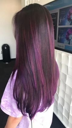 Hair Dye Ideas Purple, Colored Highlights In Brown Hair, Grey Balayage, Fresh Cuts, Hair Color Underneath, Hair Color Unique, School Routine, Hair Color Streaks, Tips Hair