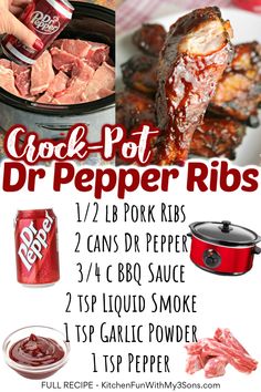 the instructions for how to make crock pot dr pepper ribs