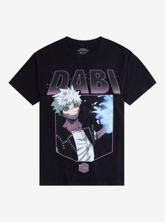 a black t - shirt with an anime character on it