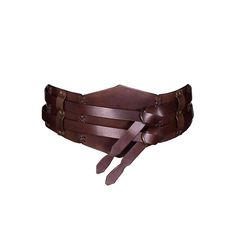 a leather belt with multiple straps on the front and back, all tied up to one side