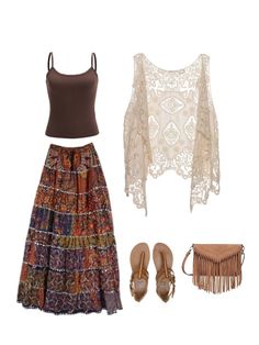 Groovy Outfits Aesthetic, Hippie Core Outfits, France University, Fae Outfit, Earthy Clothes, Christian Autumn, Free Spirit Outfit, Looks Hippie, Earthy Outfits