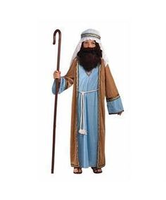 a man dressed in biblical clothing holding a stick