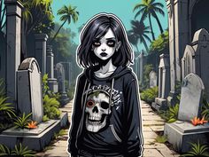 This amazing design of a Brazilian Goth Girl Summer, is perfect for lovers of gothic and alt aesthetic. Enjoy summer! Summer Girls