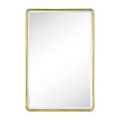 a gold framed mirror on a white background