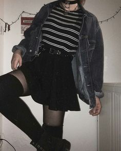 Styl Grunge, E Girl Style, Goth Outfit, Grunge Look