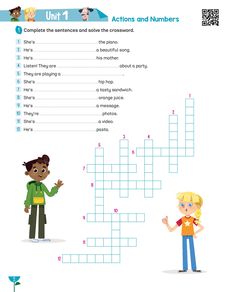 the crossword worksheet for children to learn how to read and understand numbers