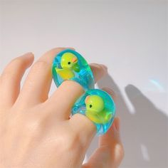 Cute Duck Clear Ring boogzel clothing Rings Acrylic, Y2k Rings, Rubber Ducks, Cute Duck, Women Y2k, Friend Gifts, Rubber Ducky, Rubber Duck, Blue Rings