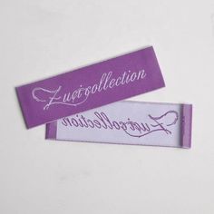 two purple labels with white writing on them that say,'congratulations'and'beautiful louis '