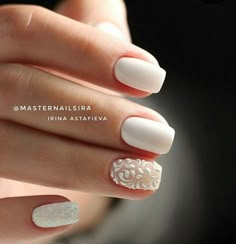 Wedding Day Nails, Bridal Nails Designs, Wedding Nail Art Design, Bridal Nail Art, Wedding Nails Design, Bride Nails, Nail Art Wedding, Wedding Nail, Her Nails