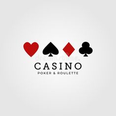 the logo for casino poker and roulette with four playing cards on white background royalty illustration