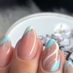 Nails Design Blue, Swirls Nail Art, Cruise Nails, Multicolored Nails, Golden Nails, Nails Yellow, Gel Nail Art Designs, Subtle Nails, Beauty Nails Design