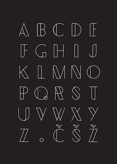 the alphabet is made up of white letters and numbers on a black background poster by jorgo